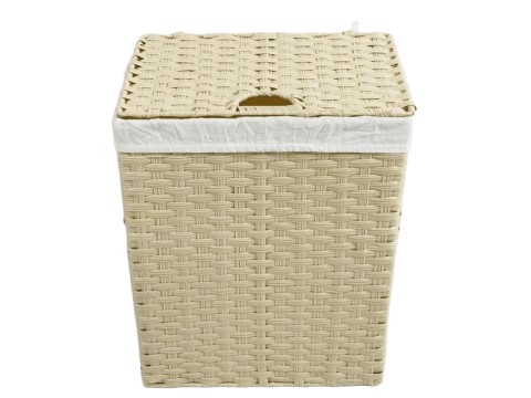 Exquisite Rectanglular PE Woven Laundry Hamper with Lid and Liner